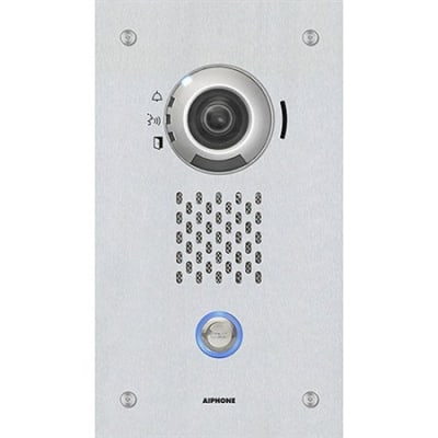 Aiphone IX-DVF SIP Compatible Flush Mounted IP Video Door Station, Vandal Resistant Stainless-Steel Faceplate