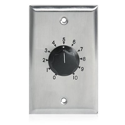 AtlasIED AT35 35W Single Gang Stainless-Steel 70.7V Commercial Attenuator