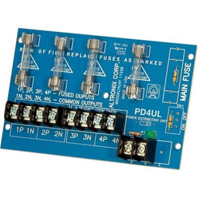 Altronix PD4UL Power Distribution Module, Fused Outputs up to 28VAC/VDC, Board