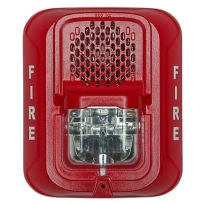 System Sensor P2RL-LF L-Series Indoor Selectable Output Low Frequency Sounder Strobe, 2-Wire, Wall Mount, "FIRE" Marking, Red (Replaces P2RH-LF)