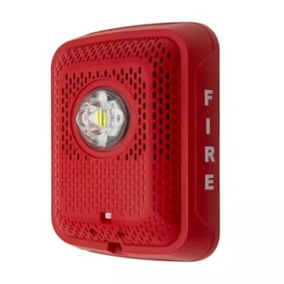 System Sensor SPSRLED L-Series Indoor Speaker Wall-Mounted LED Strobe, "FIRE", Red