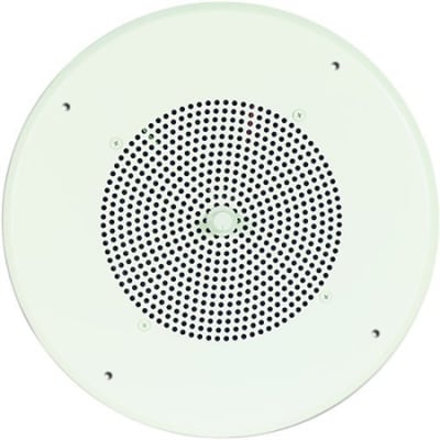 Bogen S86T725PG8WBR Ceiling Speaker Assembly with S86 8" Cone and Recessed Volume Control, Off White