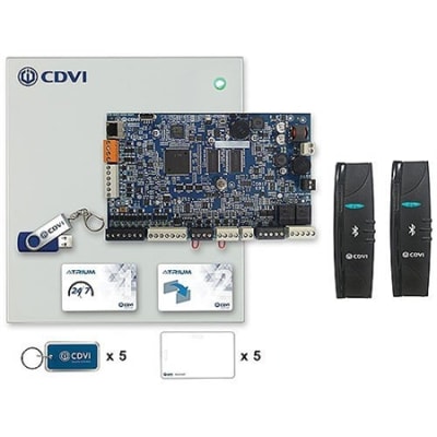 CDVI A22K1BT Atrium KRYPTO Mobile-PASS Kit, Includes A22K, (2)K1BT, (5)TAG-EV2, (5)ISO25DTH, Atrium software, Master and Programming Cards
