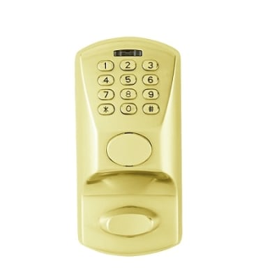 E-Plex 1500 Deadbolt with Key Override, 100 Access Codes, 1,000 Audit Events, Bright Brass