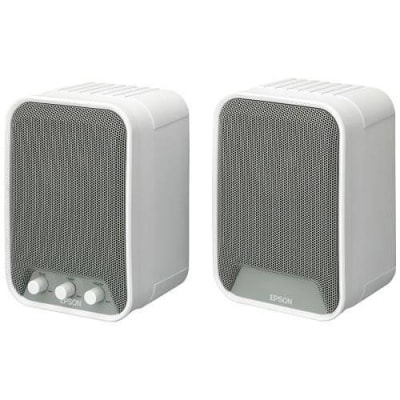 Epson ELPSP02 30W Active Speakers with Built-In Amplifiers, White