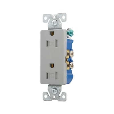 tr1107gybox 15a tr decorator receptacle gray