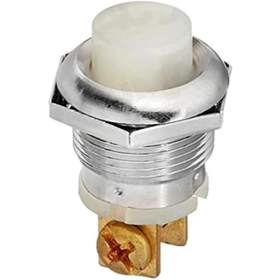 Edwards Signaling 695-W Panel Mount Push Button, Low Voltage, Locknut Mounting, White