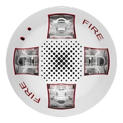 Kidde EGCSVHWF Ceiling Mounted Speaker / Strobe, 'FIRE' Text, White