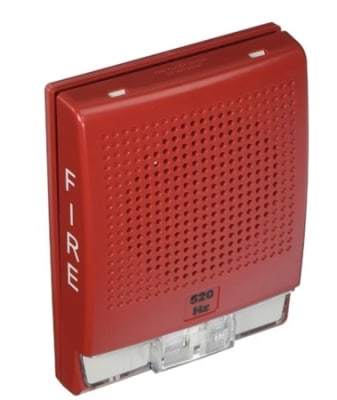 Edwards Signaling G4LFRF-HVM Genesis G4LF Series Low Frequency 520 Hz Horn Strobe, "FIRE" Marking, Red