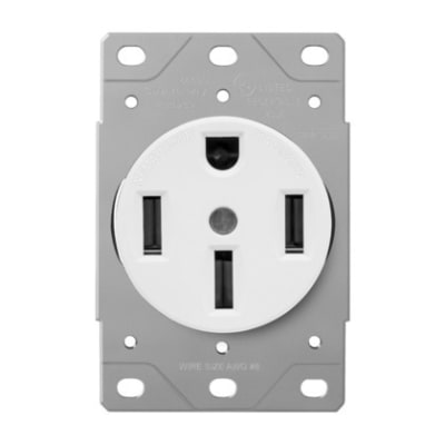 Enerlites 66500-W 50A Industrial Grade Straight Blade Receptacle, NEMA 14-50R, White