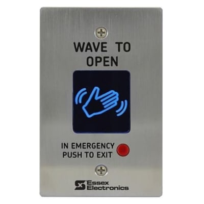 Essex HEWMO-2 Hand-E-Wave Single Gang Radius Corners with Manual Override, Stainless Faceplate