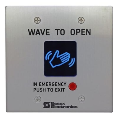 Essex HEWMO-3 Hand-E-Wave Double Gang Radius Corners with Manual Override, Stainless Faceplate