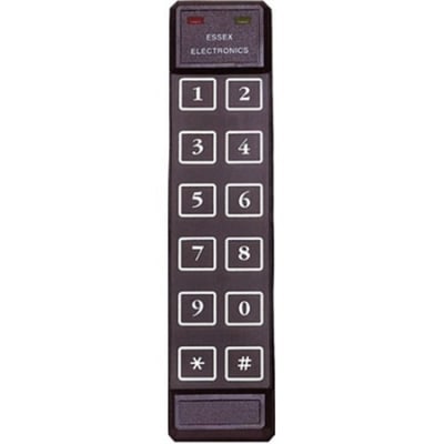 Essex KTP-102-LI KTP Series Mullion 26-Bit Wiegand Thinline 2x6 Keypad Reader, Black Illuminated Overlay