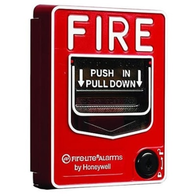 Fire-Lite BG-12SL Single-Action Manual Pull Station with Pigtail Connections and Key-lock Reset Feature