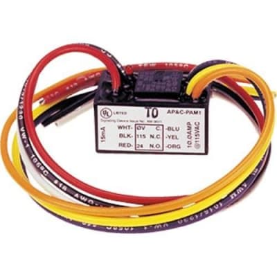Fire-Lite PAM-1 Multi-Voltage Relay Module, 10A, 24VDC, 24VAC, 115VAC, Single SPDT Relay with LED