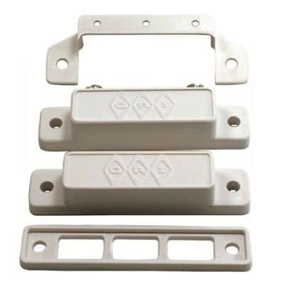 GRI 29AXWG 29 Series Surface Mount Magnetic Reed Switch Set, Extra Wide Gap, 10W, 160VDC, 0.40A, Closed Loop, N/O, and Side Mounted Screw Terminals, White