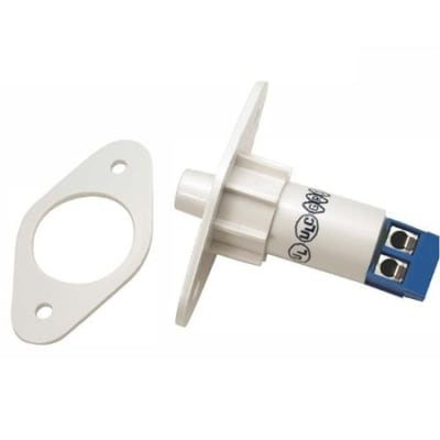 GRI PBF-101T-W 3/4" Diameter Push Button Plunger Switch with Flange and Terminal, 5W, Open Loop, White
