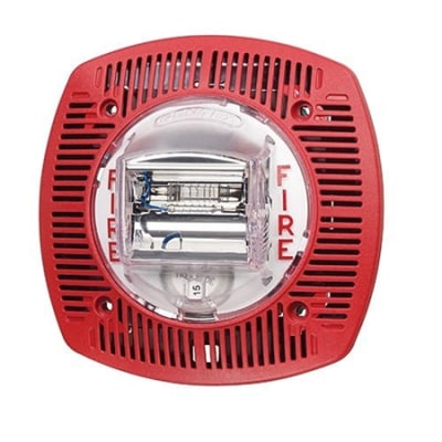Gentex SSPK24WLPR, 24VDC Speaker/Strobe, Selectable Candela, Wall-Mount, Red