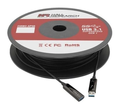 Hall Research CUSB3-AP50 50m/165ft USB 3.0/3.1 Gen 1 Javelin Active Optical Plenum Cable
