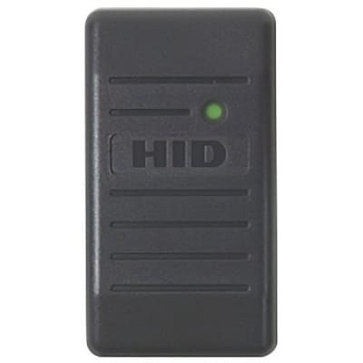 HID 6005B2B00 ProxPoint Plus Proximity Reader with Wiegand Output, Pigtail, Beep On, LED Normally Red, Reader Flashes Green on Tag Read, Designer Charcoal Gray