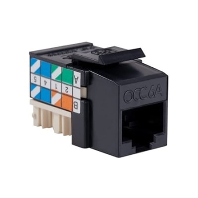OCC K6A05 Keystone Jack, KMJ, UTP, Cat6A, Blue