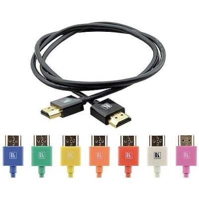 Kramer C-HM/HM/PICO/BK-3 Ultra-Slim Flexible High-Speed HDMI Cable with Ethernet, 4K at 60Hz (4:4:4) Resolution, 3' (0.90m), Black