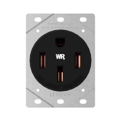 Leviton 1450W 50A EV Charging Receptacle/Outlet, WR, Black