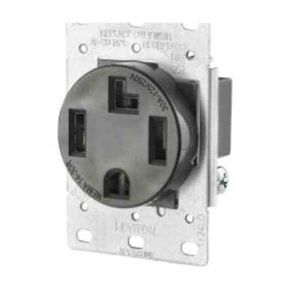 Leviton 278-S00 30 Amp Flush Mount Receptacle, 125/250V, 14-30R
