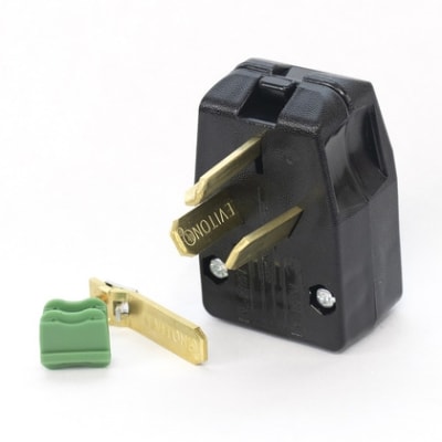 Leviton 287-E Straight Blade Plug, 30/50A, NEMA 10-30P/10-50P, Black