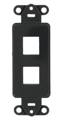 Leviton 41642-E QuickPort Decora Insert, 2-Ports, Black