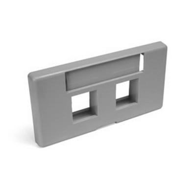 Leviton QuickPort Modular Furniture Faceplate 2-Port, Insert/Snap-In Mount, Gray