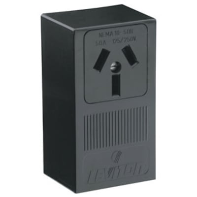 Leviton 5050-P00 Surface Mount Receptacle, 50A, Black