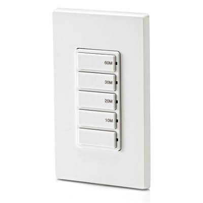 Leviton DT160-1LW 15A Single-Pole Decora Timer 5-Key 10/20/30/60 Minutes, White
