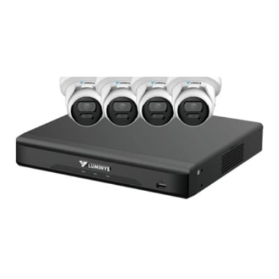 Luminys K54-4D1A2 LumiDeterrent Bundle, 4-Channel 8MP NVR and (4) 5MP Turret Cameras