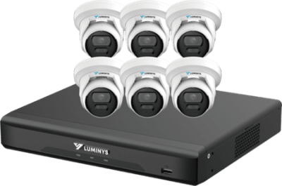 Luminys K56-8D1A2 LumiDeterrent Bundle, 8-Channel 8MP NVR and (6) 5MP Turret Cameras