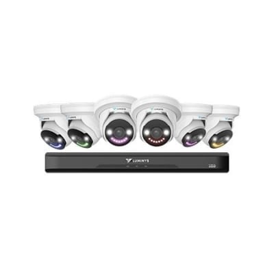 Luminys K86-8B2A4 LumiLightBand IP Kit with 8-Channel 8mp NVR with Dual SATA, 4TB HDD and (6) 8MP LumiLightBand Turret Cameras