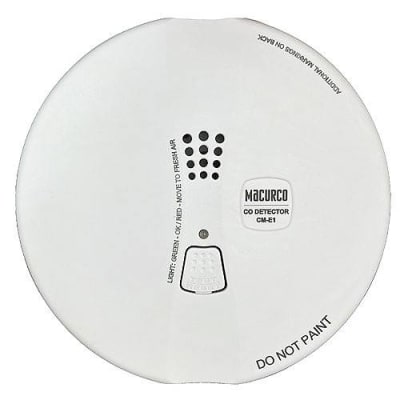 Macurco CM-E1R Security Series Carbon Monoxide CO Gas Detector, 9-32VDC, Residential/Light Commercial, Round