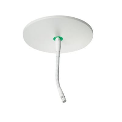 Audio-Technica ATND931AWC Cardioid Condenser Gooseneck Microphone with Dante Network Output Power Module, 120 Acceptance Angle, White