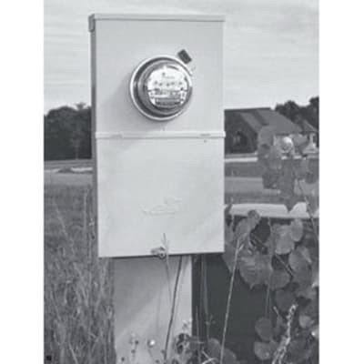 Midwest M281C1P6H Meter Main, Pedestal, 200A, 4 Space, Ring Type, 4 Jaw, 1PH, 22kAIC