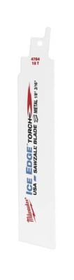 Milwaukee 48-00-4784 Ice Edge TORCH Sawzall Blade 18 Teeth Per Inch 6-In Length