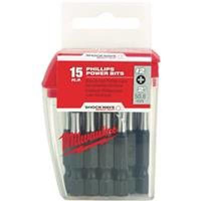 MILWAUKEE ELECTRIC TOOL Shockwave 2" Power Bit Phillips 15 Piece Contractor Pack