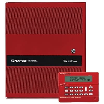 Napco GEMC-FW-32CNVKT Firewolf Series 2-Wire Zone Conventional Commercial Fire Alarm Panel, 32-Point, 24V, 4A