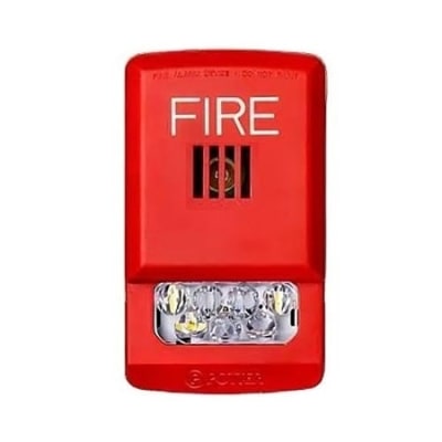 Potter PE-HSR PE-HS Series LED Horn Strobe, Wall Mount, FIRE Label, Red