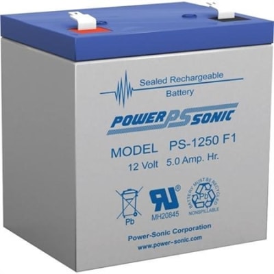 Powersonic PS-1250F2 Hour Sealed Lead Acid Battery with 0.250 Fast-on Connector