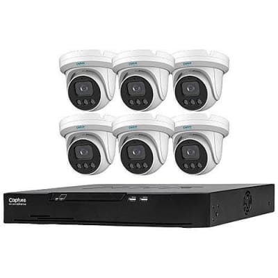 Capture Advance R2-IP8C5MPK 7-Piece Kit, Includes (1) 8-Channel 4K PoE NVR and (6) 5MP Turret Camera with 2.8mm Lens