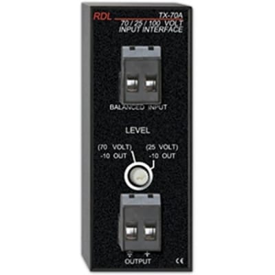 RDL TX-70A 25V, 70V, 100V Speaker Level Input Interface with Unbalanced Line Output