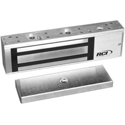 RCI 8310 Single MultiMag Mag Lock with Door Status Sensor, 1200 lb, Brushed Anodized Aluminum