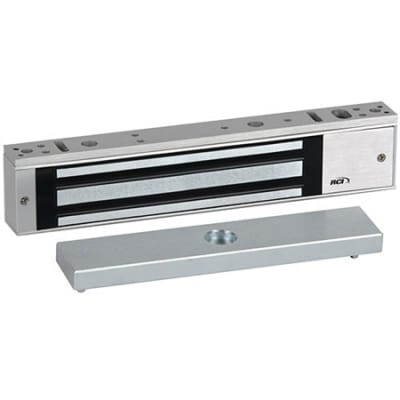 RCI 8371 Surface Single MiniMag Electromagnetic Lock, Door Status Sensor Outswing Doors, 750 lb, Brushed Anodized Aluminum