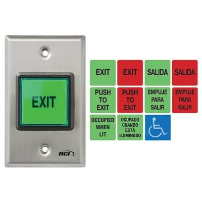 RCI 972 All-In-One Illuminated Pushbutton, Momentary, Includes English and Spanish