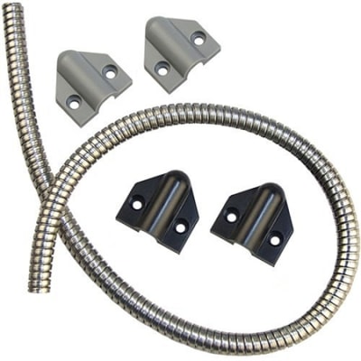 Securitron TSB-CXL 36" Door Cord with Stainless-Steel Cable Conduit, Gray/Black